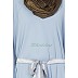 Double layer full flayered kaftan - Sky blue with belt